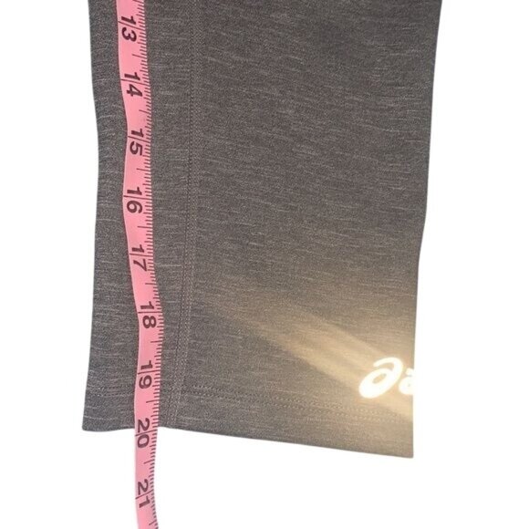 Asics Gray Cropped Leggings Womens LG Polyester/Elastane Blend Stretchy Activewe - Picture 6 of 7